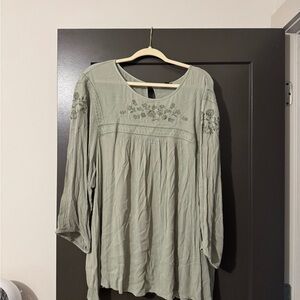 Torrid Sage Embroidered Blouse